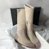Botas femininas novas estilo slim bico redondo 2026 retrô francês outono e inverno, com temperamento, elásticas, emagrecedoras, estilo britânico, versáteis, que aumentam a altura