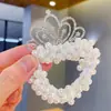 Diadema de Princesa para Niños Anillo para el Pelo de Bola de Perlas Cuerda para el Pelo Goma para el Pelo de Niña Flor para el Pelo Accesorios para el Cabello