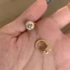 Pendientes Ovalados de Circonita con Diamantes Destellantes de Nuevo Estilo para Mujer, Pendientes Exquisitos de Alta Gama Estilo Francés, Modernos y Versátiles, Pendientes Sencillos para el Día a Día