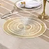 Esterilla Aislante Térmico Estilo Western de PVC, Posavasos Impermeable y Antideslizante, Manteles Individuales para Tazones y Platos, Mantel de Mesa de Comedor de Color Sólido con Estampado Dorado, Aislamiento Térmico y Antideslizante al por Mayor