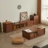 Juego de Mesa de Centro y Mueble de TV, Estilo Lujo Ligero para Sala de Estar, Adecuado para Apartamentos Pequeños, Hecho de Madera Maciza, Estilo Chino Nuevo, Mueble de TV Completamente Ensamblado para Dormitorio