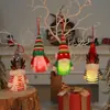 Decoración de Árbol de Navidad Colgante de Muñeco Elfo Luminoso Muñeco Lindo de Anciano sin Rostro con Astas Colgante para Ventana