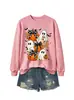 Amazon eBay estación independiente moda divertida versátil mujer fantasma calabaza murciélago lazo sudadera transfronterizo