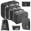Conjunto de Armazenamento para Viagem Amazon Bolsa de Armazenamento para Viagem Conjunto de Oito Peças Bolsa de Armazenamento para Organização de Roupas de Viagem