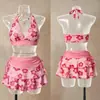 Conjunto Casual de Verano 2026 para Mujer, Top sin Mangas con Estampado Floral y Cuello Halter, Pantalones de Tres Cuartos, Elegante Conjunto de Dos Piezas, Moderno