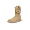 Botines cortos para mujer, nueva colección otoño/invierno 2026, botines de tobillo estilo Western retro, diseñados para mujeres menudas, con suela gruesa para mayor altura y forro de felpa para abrigar.