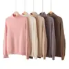 Cashmere 100% puro outono e inverno venda quente moda casual solto macio amigo da pele gola alta suéter de malha quente