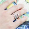 Anillo de Apertura de Mariposa Microincrustado Nuevo Popular Europeo y Americano Cao Shi Anillo para Dedo Índice de Diente de León Todo Combinación Accesorios