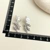 Pendientes geométricos cepillados con textura esmerilada para mujer, diseño de nicho, pendientes de circón de lujo, pendientes de moda de alta gama con temperamento