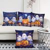 Fronha de Linho com Pele de Pêssego para Halloween, Fronha Decorativa para Almofada de Sofá de Sala de Estar