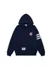Sudadera con capucha bordada de letras a rayas retro americana para hombre y mujer, diseño 2026 marca de moda ajuste holgado top para pareja