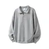 Sudadera con cuello alto y media cremallera para hombre, nuevo estilo de otoño, polo de manga larga texturizado estilo old money con cuello camisero