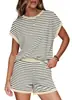 Verano 2026 Nuevo Transfronterizo Europeo y Americano Amazon Comercio Exterior Moda Casual Traje Cuello Redondo Holgado Pijama para Mujer