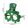 Decorações de Dia de São Patrício Óculos de Trevo Festa de Festival Irlandês Adereços para Fotos Chapéu Alto Barba Molduras para Óculos