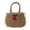 Bolso de Flor de Paja Tejida para Mujer 2026 Nuevo de Moda Bolso de Hombro Cruzado Individual Bolso Cubo de Mano Estilo Francés de Alta Gama