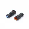 03T-Jwpf-Vsle (Preto) Conector Micro Plug Macho de 3 Furos com Carcaça Plástica Swpt-001T-P025