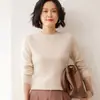 Baicai Rong Malha de Caxemira Nova Feminina Gola Redonda Ombro Normal Solta Fashion Casual Manga Longa Base