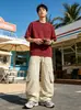 Calça Cargo Wide Leg Tendência Estilo Coreano com Múltiplos Bolsos para Homens, Novo Modelo de Verão, Algodão Puro, Calça Longa Casual Reta Solta Desconstruída para Mulheres