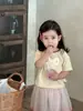 Conjunto de Camiseta de Manga Corta y Falda de Dibujos Animados para Niñas, Estilo Delgado de Verano, Ropa de Verano para Bebé, Ropa Infantil Estilo Coreano, Personalizado de Fábrica