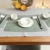 Jogo Americano de Couro Esculpido Estilo Retrô em Forma de Leque, Base Resistente ao Calor, Jogo de Mesa Impermeável e à Prova de Óleo, Novo Estilo Chinês Redondo para Mesa de Verão