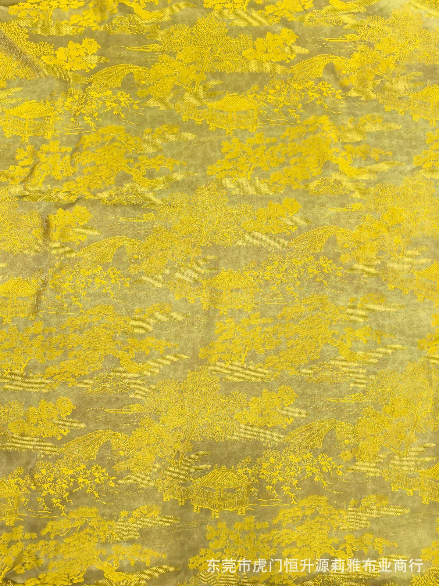 新中式人丝小乔提花面料 扎染印花工艺 适用于马甲衬