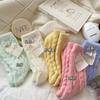 Calcetines de felpa glutinosa suaves para niños, otoño e invierno, forro polar, engrosados, color macarrón, trenzados, de caña media, a prueba de frío, calcetines para bebé, gruesos