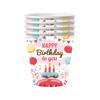 Vaso de Papel Decorativo de Fiesta de Cumpleaños Feliz con Globos Coloridos Plato de Papel Arreglo Festivo Festival Disfraz Vajilla Desechable