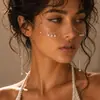 Corrente de Rosto com Franja de Miçangas Minimalista Europeia Ear Cuff de Nicho Corrente de Rosto Acessórios Estilo Férias Boêmio corrente de rosto
