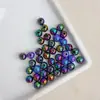 Contas Redondas Acrílicas UV 6mm Coloridas com Furos Verticais para Bolsas de Miçangas Artesanais DIY, Correntes de Celular, Chaveiros e Materiais para Acessórios