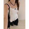 Camisola de Encaje Patchwork Estilo Ballet para Mujer, Verano 2026, Corte Ajustado, Elegante para Superponer, Top sin Mangas