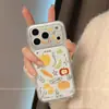 Adequado para Capa de Celular Apple 17 com Proteção Completa da Lente, Nova Capa de Silicone Anti-Queda para iPhone 15 com Desenho Animado Graffiti Frutas e Legumes
