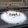 Tapete Grande Antiderrapante Cuidadosamente Selecionado para Uso no Carro, Tapete Criativo de Pena de Coroa com Pedras de Diamante, Tapete Antiderrapante para Navegação de Celular e Painel