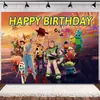 Telón de fondo de Toy Story de Dibujos Animados Suministros de Decoración para Fiesta de Cumpleaños Infantil Montaje de Escena Pancarta de Cumpleaños