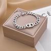 Pulsera transfronteriza europea y americana de acero de titanio para mujer, estilo coreano, acero inoxidable que conserva el color, pulsera de circonita con incrustaciones de diamantes, moda simple, venta al por mayor mixta