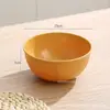 Set de Mesa Portátil de Paja de Trigo con Rayas Verticales Transfronterizas: Bol, Taza y Plato con Cuchillo, Tenedor, Cuchara, Palillos, Bol para Ensalada y Plato Set de Camping
