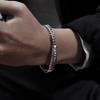 Pulseira de prata de lei S925 com mantra de seis caracteres para homens, moda artesanal, pilão, joias personalizadas da fábrica