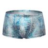 Pantalones bóxer transpirables de piel sintética con estampado de cocodrilo para hombre, cintura baja, para discoteca, D203