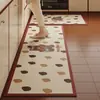 Tapete de Chão de Cozinha Desenho Animado, Novo Tapete Longo de Terra de Diatomáceas de Alta Qualidade Absorvente de Água Antiderrapante, Tapete de Entrada Residencial Resistente à Sujeira