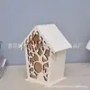 Nido de pájaro hueco de madera creativo kit de madera DIY nido de pájaro pequeño decoración de madera estilo pastoral jaula de pájaros montada en la pared