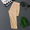 Pantalones Térmicos de Canalé de Moda para Hombre, Elásticos de Primavera y Otoño Estilo Delgado Ropa Interior para Hombre, Nuevos Pantalones Térmicos Semitransparentes de Seda Helada de Talla Grande para Hombre