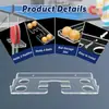 Suporte Acrílico Transparente de Parede para Exibir Raquetes de Tênis de Mesa, Comporta 2 Raquetes e 4 Bolas, Suporte de Armazenamento