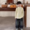 Colección de Invierno para Niños Tongku 2025 Ropa Infantil Versátil de Punto Básico de Huzhou Zhili Suéter para Niños de Cuello Alto Grueso