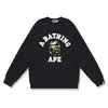 Marca de moda transfronteriza de comercio exterior BAPE sudadera con capucha de punto para hombre, otoño e invierno, manga larga, estampado de letras, holgada, cuello redondo