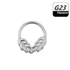 Aro Nasal en Forma de Corazón F316 Transfronterizo, Aro Sin Costura de Aleación de Titanio Pulido, Piercing de Moda Personalizado para Septum Nasal