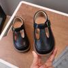 Zapatos de Cuero Coreanos para Niñas al por Mayor Dropshipping 2026 Primavera y Otoño Nuevos Zapatos Infantiles Negros Zapatos de Princesa para Niña Negra Modernos Negros
