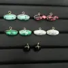 Contas de Vidro Coloridas Estilo Chinês, Botões Redondos Azeitona Manchadados, Traje Tang, Cheongsam, Botões Combinando Dinastia Han, Botões Decorativos Retrô