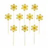 Conjunto de 10 Peças de Decorações para Bolo de Aniversário, Bandeirinhas de Floco de Neve, Toppers de Confeitaria para Mesa de Sobremesas, Artigos para Festa de Natal, Pequenos Acessórios