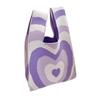 Bolsa de Punto Gruesa con Forma de Corazón para Verano 2025, Bolso de Mano Tejido, Bolsa de Regalo Tejida a Mano, Bolsa para Lonchera, Bolso Cruzado