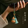 Colgante de llavero estilo chino, colgante de bolsa con forma de calabaza, accesorios culturales y creativos, nueva decoración colgante estilo chino, regalo, personalizable