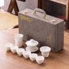 Juego de té de cerámica, juego de té blanco de porcelana ru de 10 piezas, juego de té mate para oficina en casa, regalos de empresa, juego de té de kung fu